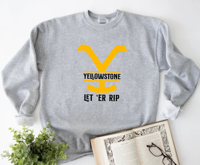 Yellowstone Sweater Dutton Ranch Let Er RIP Pullover Sweatshirt