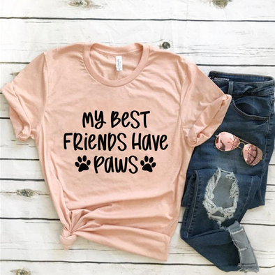 My Best Friends Have Paws, Dog Hand Fist Bump Tee, Dog Mom Shirt