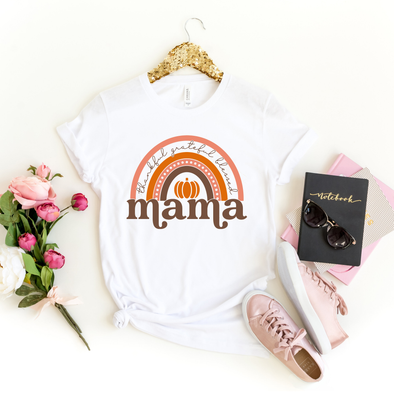 Thankful Grateful Blessed Mama Shirt Thanksgiving T-Shirt