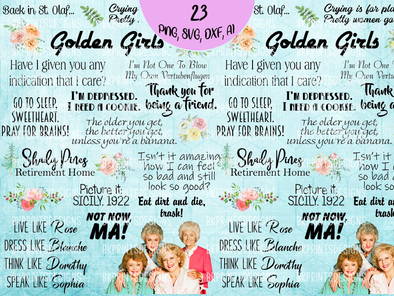 Golden Girls SVG, Blanche Devereaux, Wicker Purse, Sophia, Bundle Png