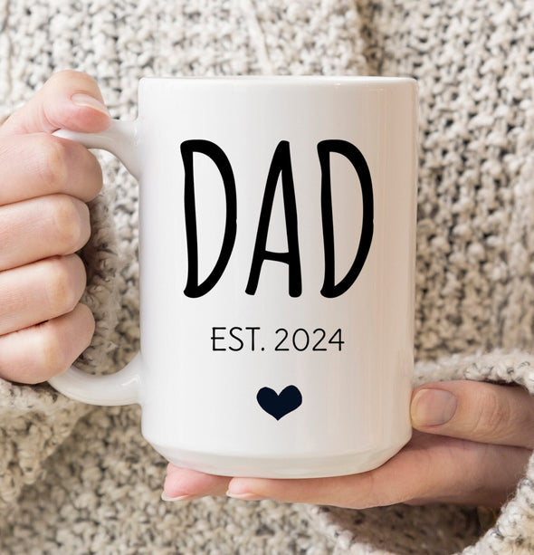 Dad Est. 2024 Custom Mug Announcement Father To Be Gift. New Dad