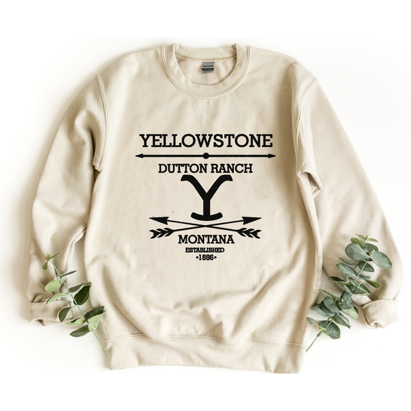 Yellowstone Dutton Ranch Montana Established 1886 Sweatshirt, Camping Gift, Yellowstone Sweater, Camping sweatshirt, National Park Shirt