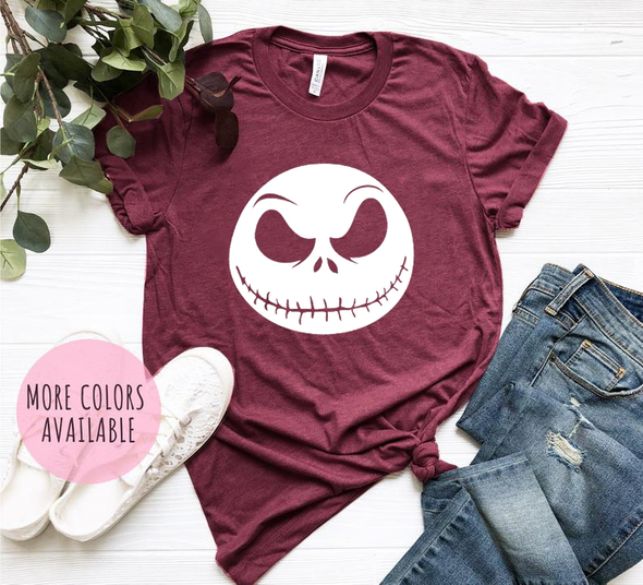 Jack Skellington Face Shirt, The Nightmare Before Christmas T-shirt, Disney Family Matching Tees, Gift Ideas For Men Women