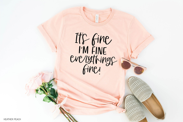 It's Fine I'm Fine Everything Is Fine Shirt, Busy Mom, Anxiety Tee, Gift For Mom, Sarcastic