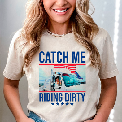 Trump Garbage Man in Trash Truck, Donald Trump Trash Man Shirt, Trump Garbage Truck T-shirt, Donald Republican Trump Catch Me Riding Dirty Tee