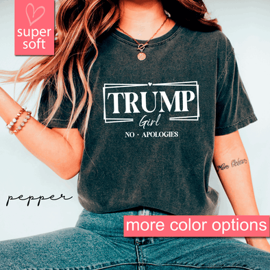 Trump Girl No Apologies Maga Shirt America Tumbler women for trump Shirt Mesy Bun Trump Gift a Trump Girl 2024 tee