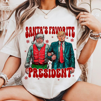 Santa's favorite president Shirt, Humorous Trump Christmas Shirt, Humorous Trump Christmas Tee