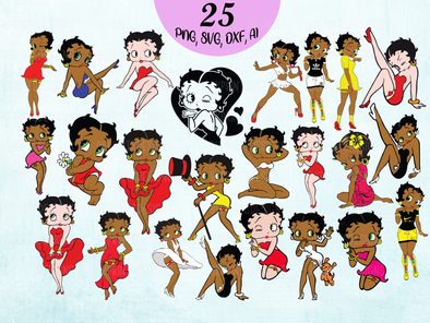 Betty Boop SVG Bundle, Png Files