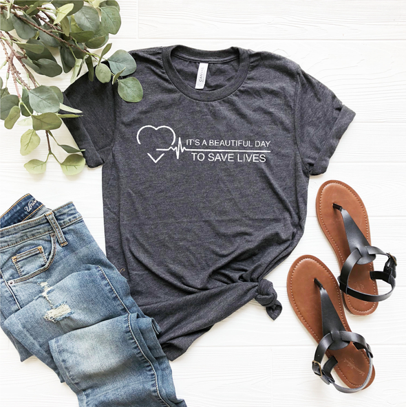 It's Beautiful Day To Save Lives Shirt for Women, RN Registered Nurse, Nursing Shirt