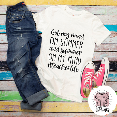 Got My Mind On Summer And Summer On My Mind Shirt | Teacher Summer Vacation Shirt