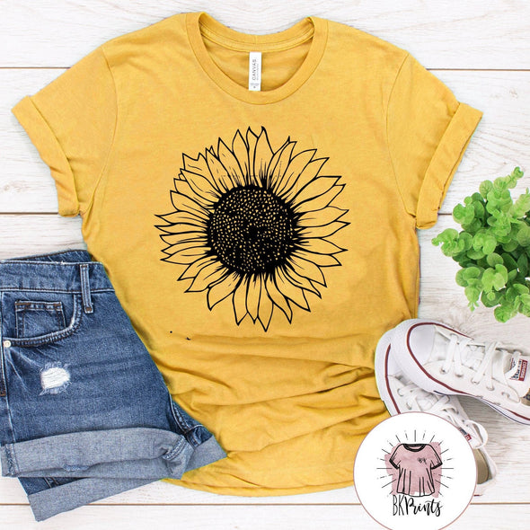 Sunflower Shirt, Floral Tee Shirt, Flower Garden Shirt, Womens Fall Shirt, Sunshine