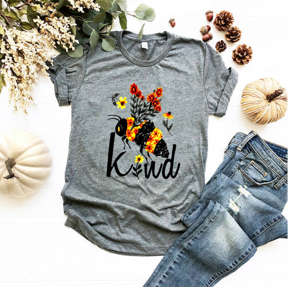 Floral Bee Kind Shirt, Bee Kind T Shirt, Be kind T Shirt