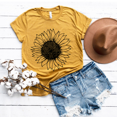 Sunflower Shirt, Floral Tee Shirt, Flower Garden Shirt, Womens Fall Shirt, Sunshine