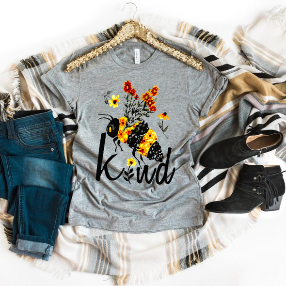 Floral Bee Kind Shirt, Bee Kind T Shirt, Be kind T Shirt