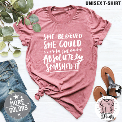 She believed she could so she did, Feminist Shirt, Christian Shirts, Faith shirts, Jesus Shirt