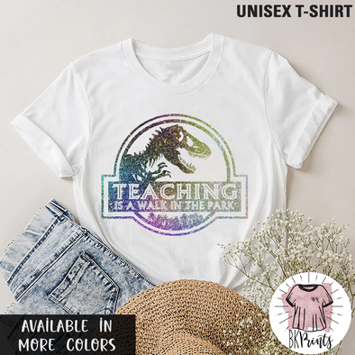 Color Teaching is a Walk in the Park, Kindergarten Teacher Shirt, Dinosaur Shirt